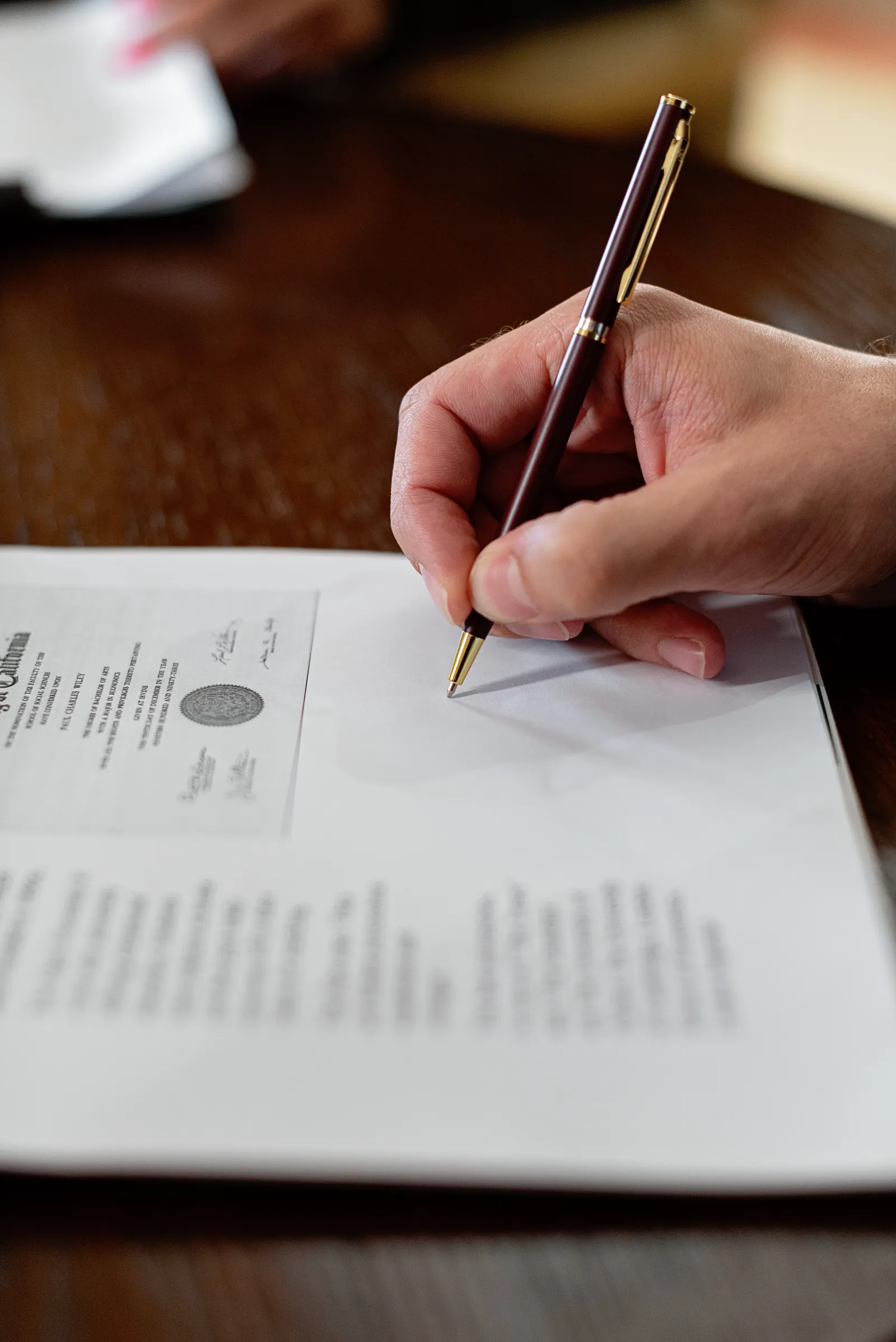 Signature d'un contrat